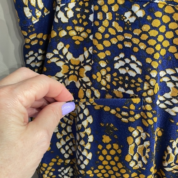 Cartonnier Anthropologie Collete Sampa wide crop pants snakeskin blue yellow 8 - Picture 8 of 17